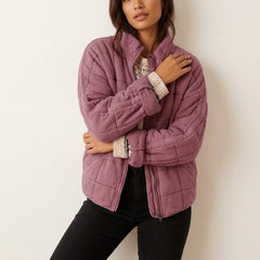 Womens Quilted Shirt Jacket Shacket - View 6