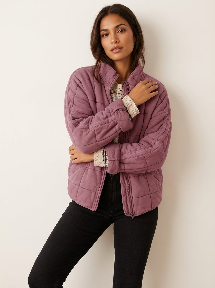 Womens Quilted Shirt Jacket Shacket - View 6
