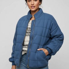 Womens Quilted Shirt Jacket Shacket - View 7