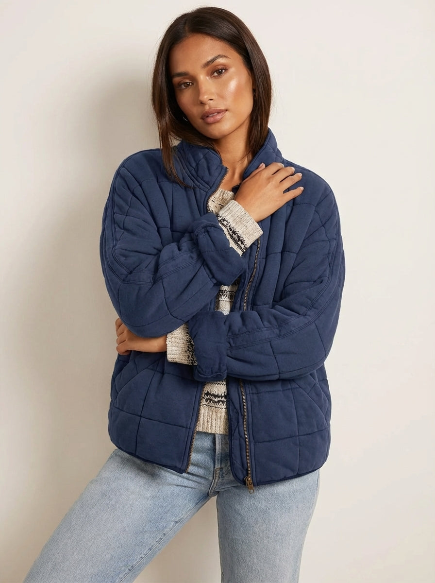 Womens Quilted Shirt Jacket Shacket - View 9