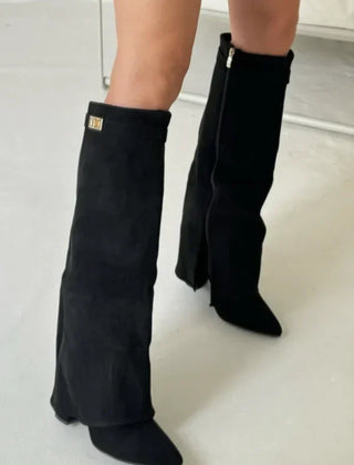 Slouchy Suede Knee Boots Women Winter - View 5