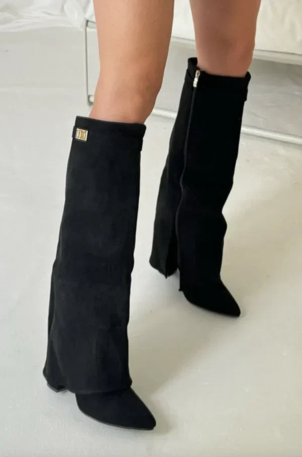 Slouchy Suede Knee Boots Women Winter - View 5