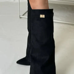 Slouchy Suede Knee Boots Women Winter - View 6