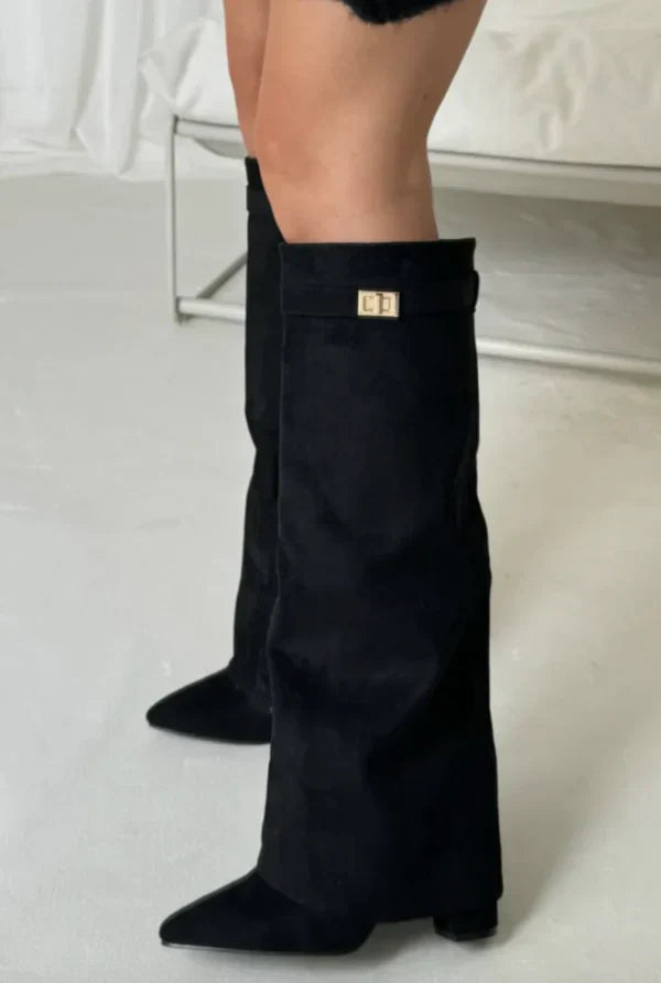 Slouchy Suede Knee Boots Women Winter - View 6