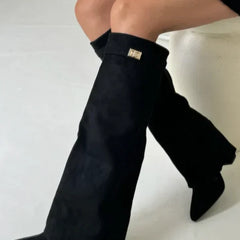 Slouchy Suede Knee Boots Women Winter - View 7