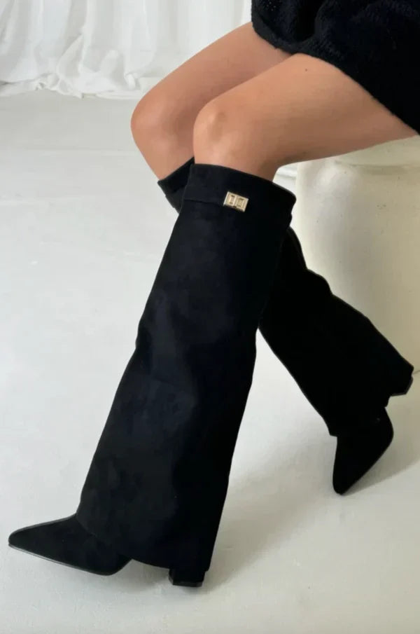 Slouchy Suede Knee Boots Women Winter - View 7
