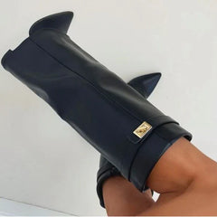 Slouchy Suede Knee Boots Women Winter - View 9