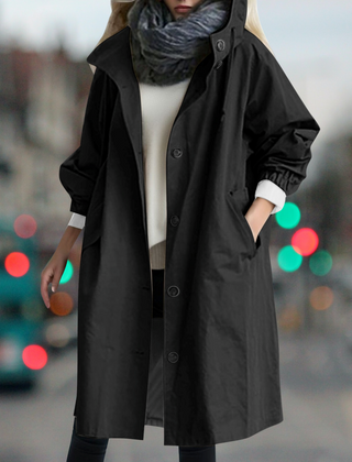 Hooded Trench Coat Women Mid Length - View 3