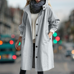 Hooded Trench Coat Women Mid Length - View 4