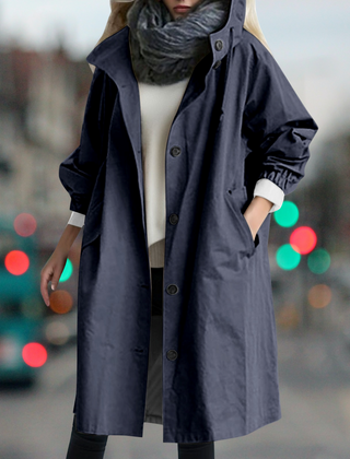 Hooded Trench Coat Women Mid Length - View 5