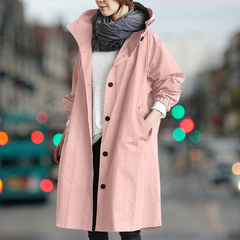 Hooded Trench Coat Women Mid Length - View 8