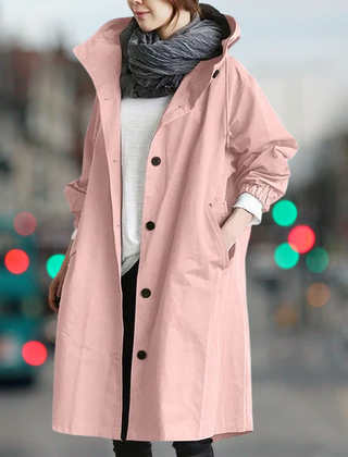 Hooded Trench Coat Women Mid Length - View 8