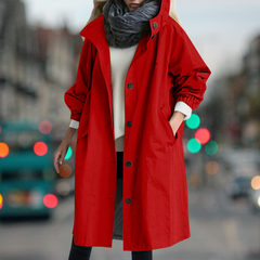 Hooded Trench Coat Women Mid Length - View 9