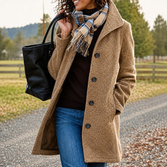 Womens Wool Blend Winter Coat - View 2
