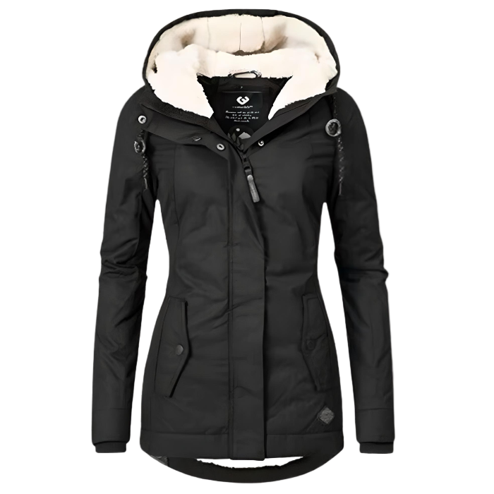 Womens Winter Parka Hooded Fleece Lined