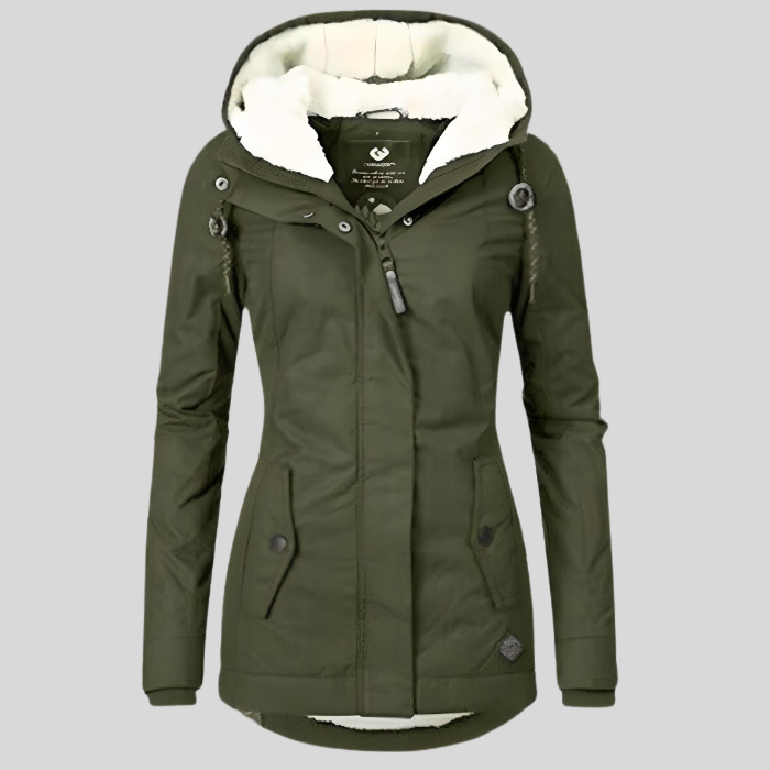 Womens Winter Parka Hooded Fleece Lined - View 2