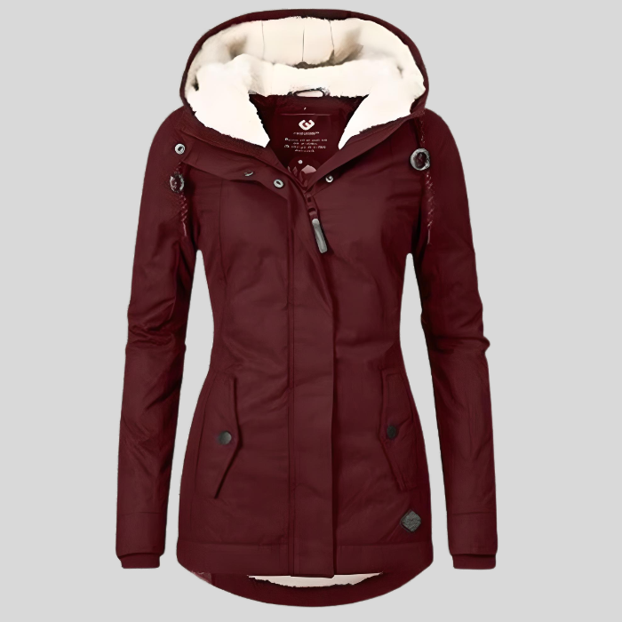 Womens Winter Parka Hooded Fleece Lined - View 3