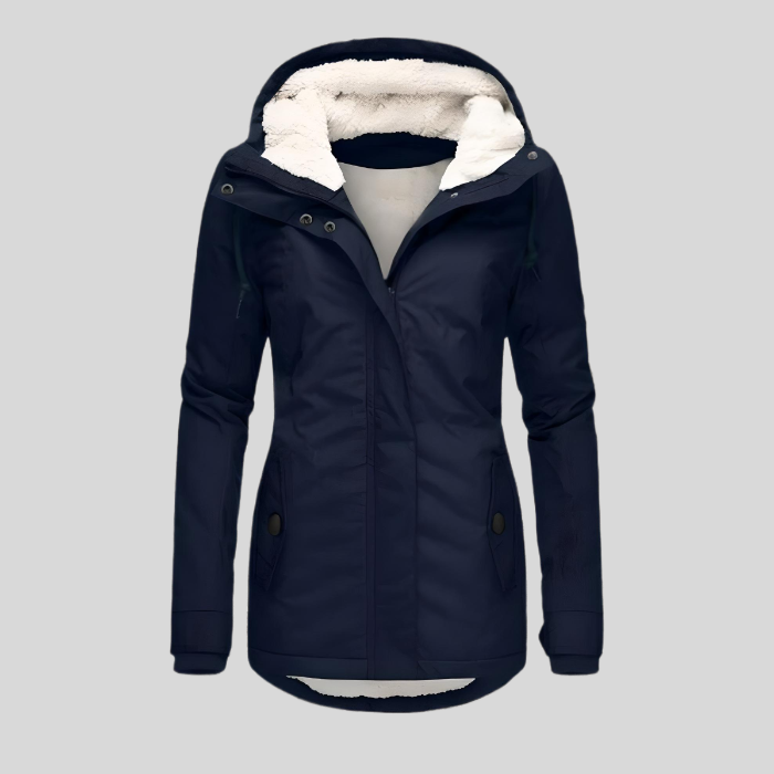 Womens Winter Parka Hooded Fleece Lined - View 4