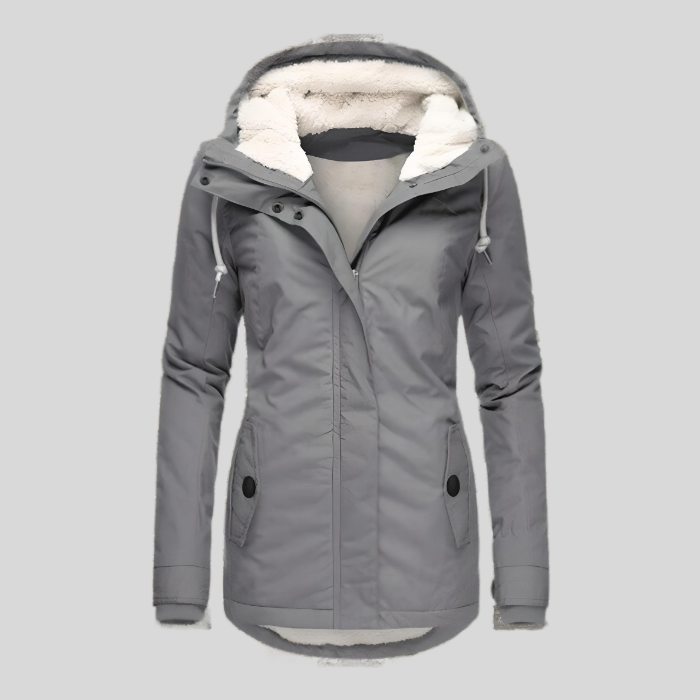 Womens Winter Parka Hooded Fleece Lined - View 5