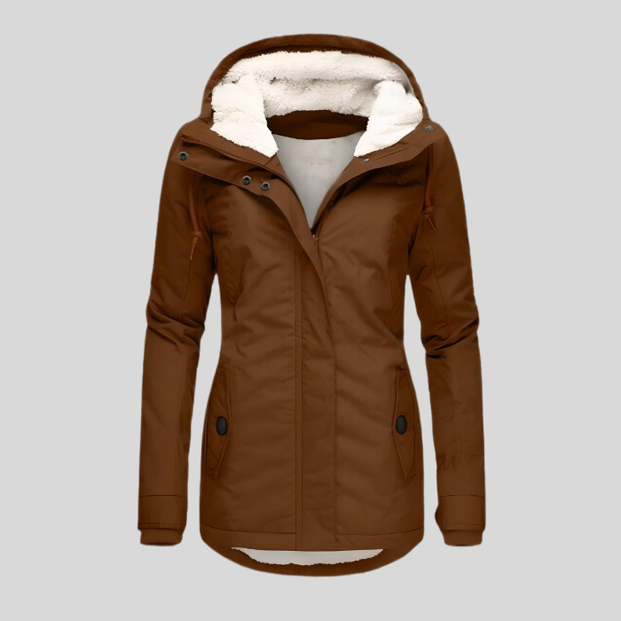 Womens Winter Parka Hooded Fleece Lined - View 6