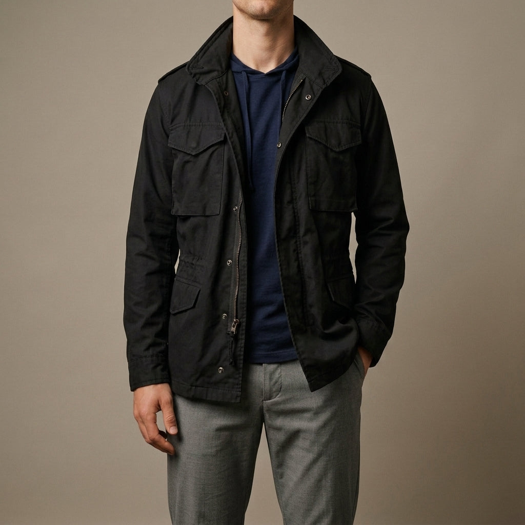 Mens Military Field Jacket Cotton - View 2