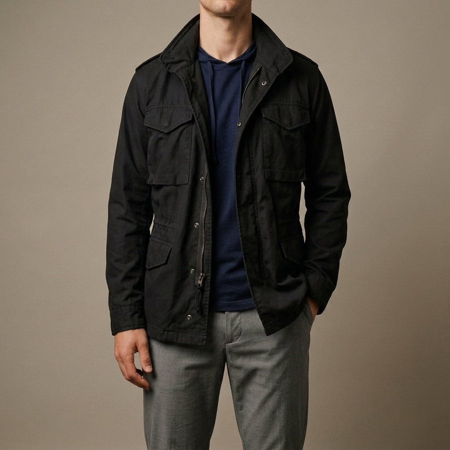 Mens Military Field Jacket Cotton - View 2