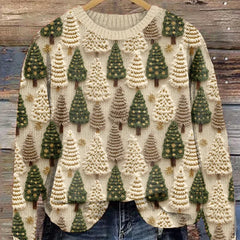 Christmas Tree Print Sweater Women - View 2