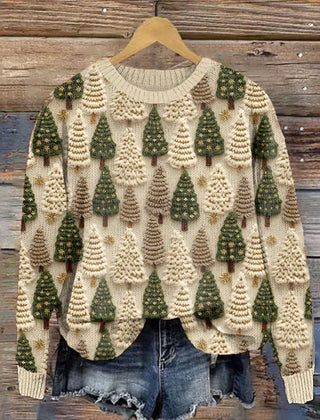 Christmas Tree Print Sweater Women - View 2