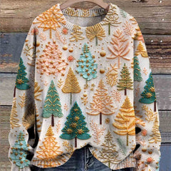 Christmas Tree Print Sweater Women - View 3