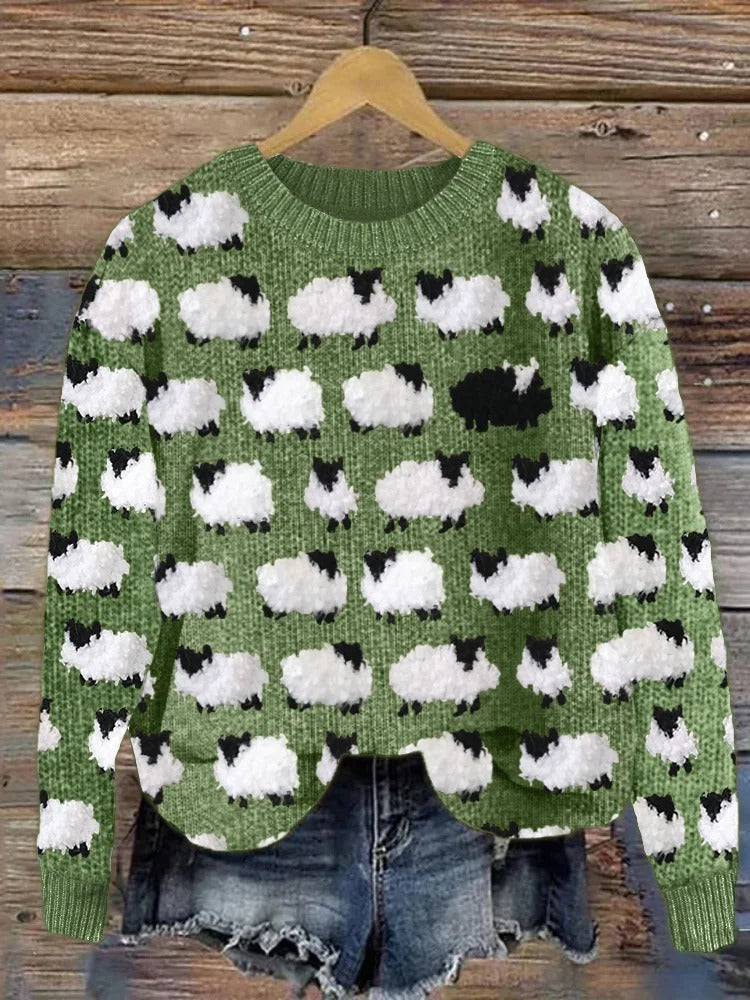 Christmas Tree Print Sweater Women - View 4