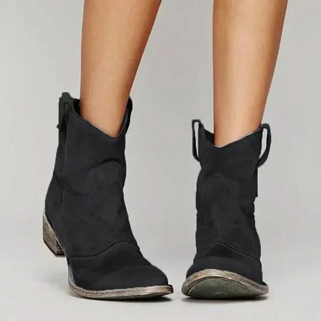 Western Ankle Boots Women Suede - View 2