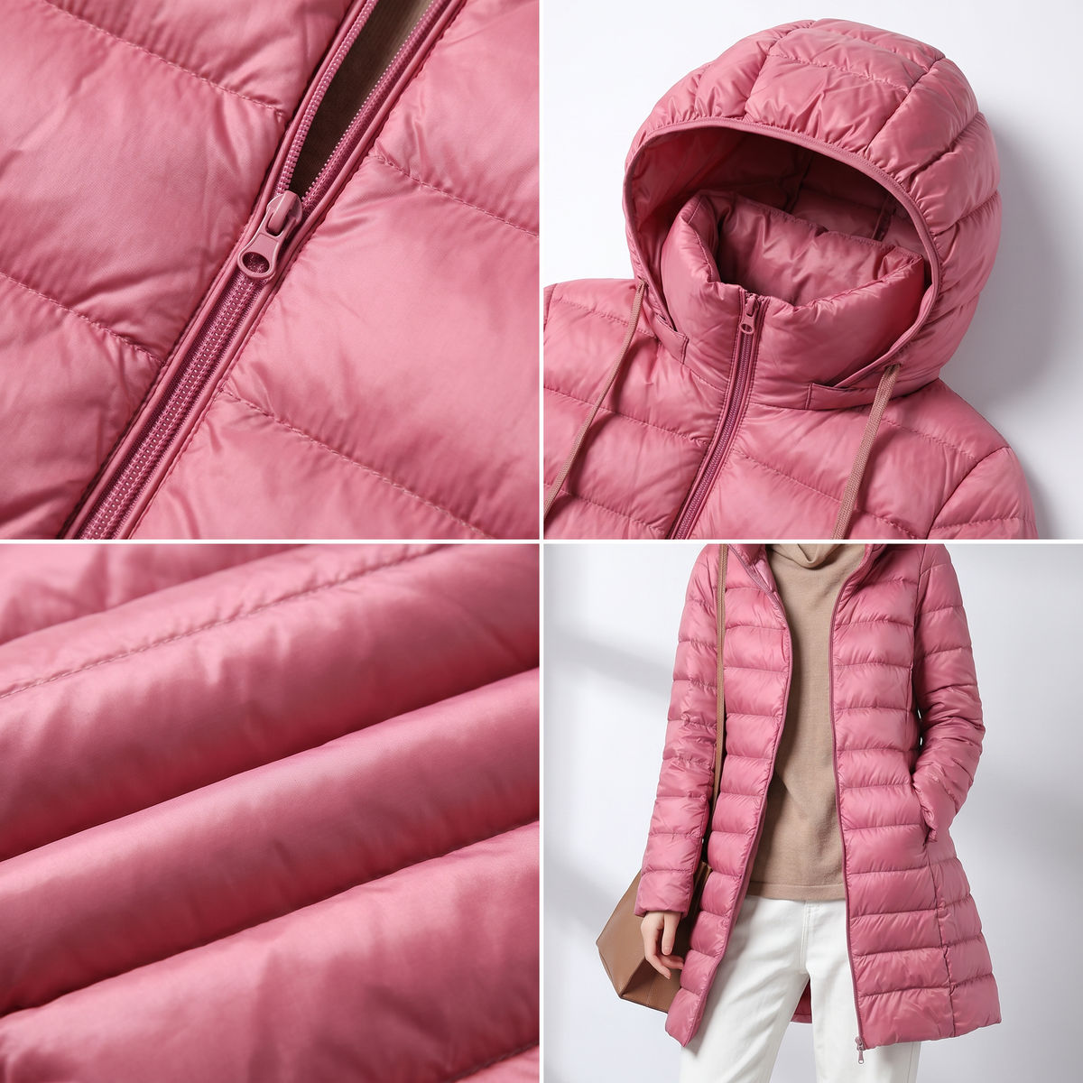 Long Down Puffer Coat Women Hooded - View 12