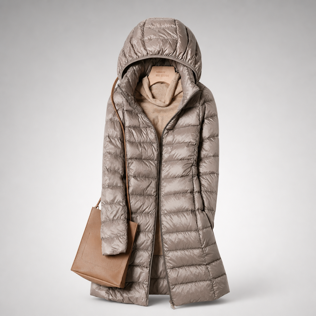 Long Down Puffer Coat Women Hooded - View 5