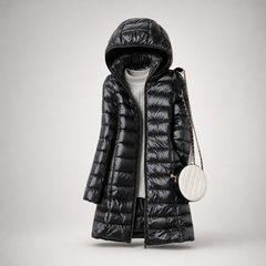 Long Down Puffer Coat Women Hooded - View 6