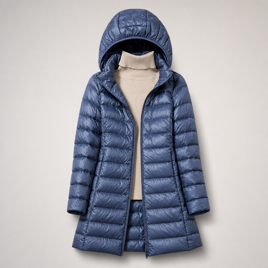 Long Down Puffer Coat Women Hooded - View 7