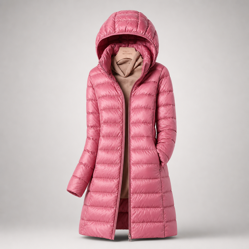 Long Down Puffer Coat Women Hooded - View 8