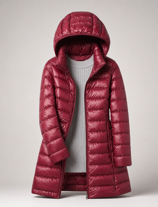 Long Down Puffer Coat Women Hooded - View 9