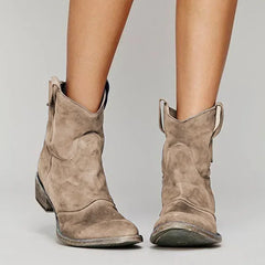Suede Western Ankle Boots Women
