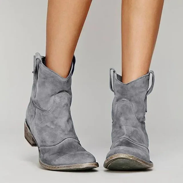 Suede Western Ankle Boots Women - View 4
