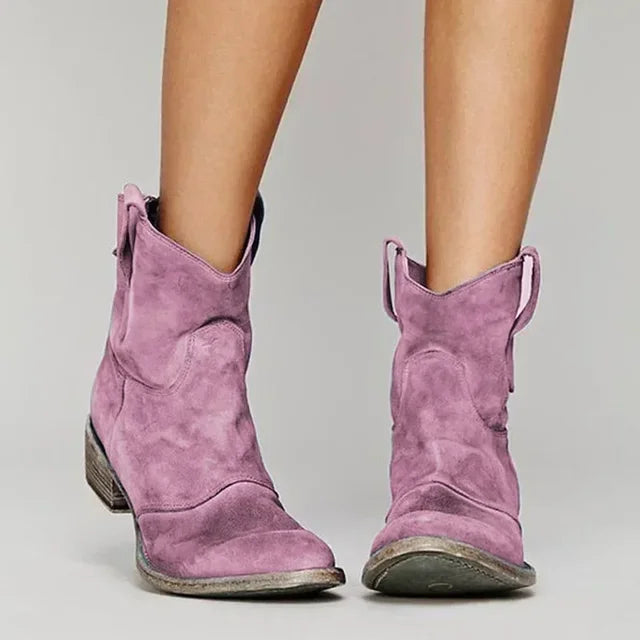 Suede Western Ankle Boots Women - View 5