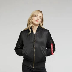 Womens Bomber Jacket Zip Up - View 11