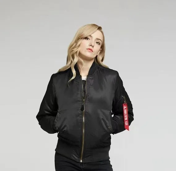 Womens Bomber Jacket Zip Up - View 11