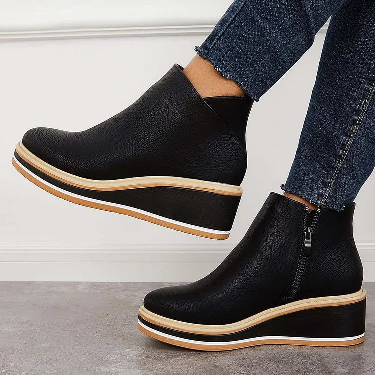 Wedge Ankle Boots Women Comfort - View 16