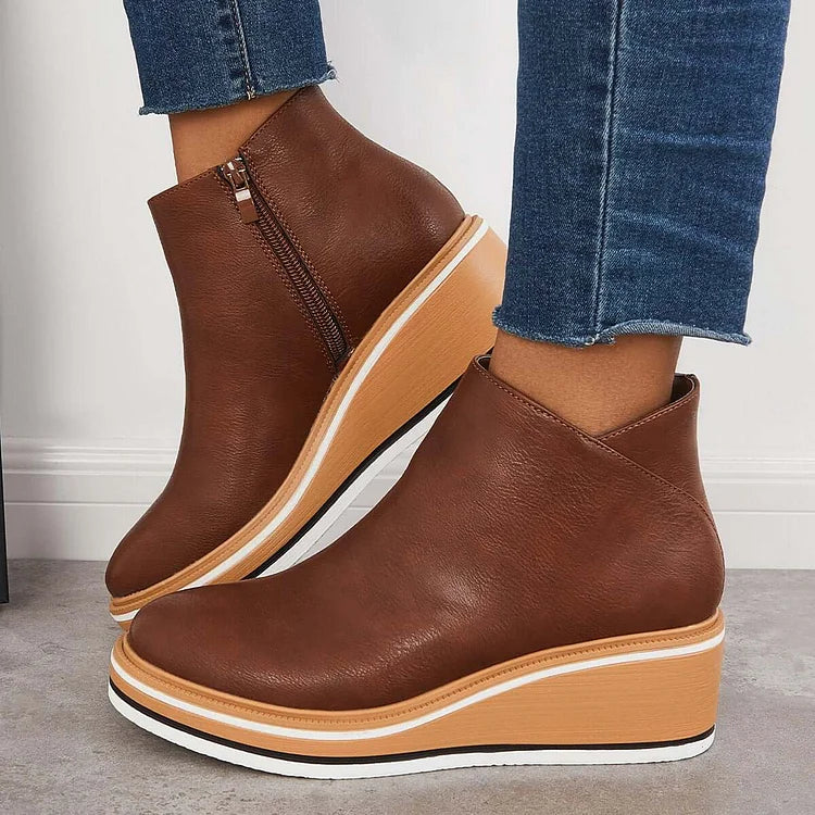 Wedge Ankle Boots Women Comfort - View 9