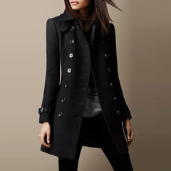 Double Breasted Long Coat Women