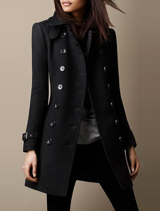 Double Breasted Long Coat Women