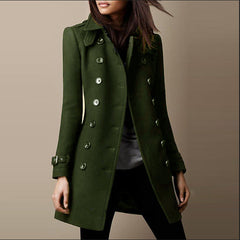 Double Breasted Long Coat Women - View 3