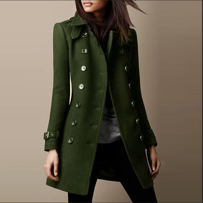 Double Breasted Long Coat Women - View 3