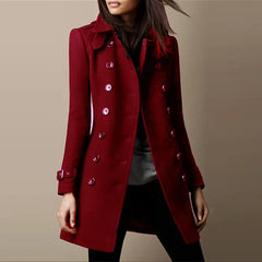 Double Breasted Long Coat Women - View 4