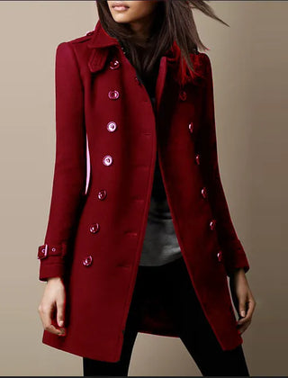 Double Breasted Long Coat Women - View 4
